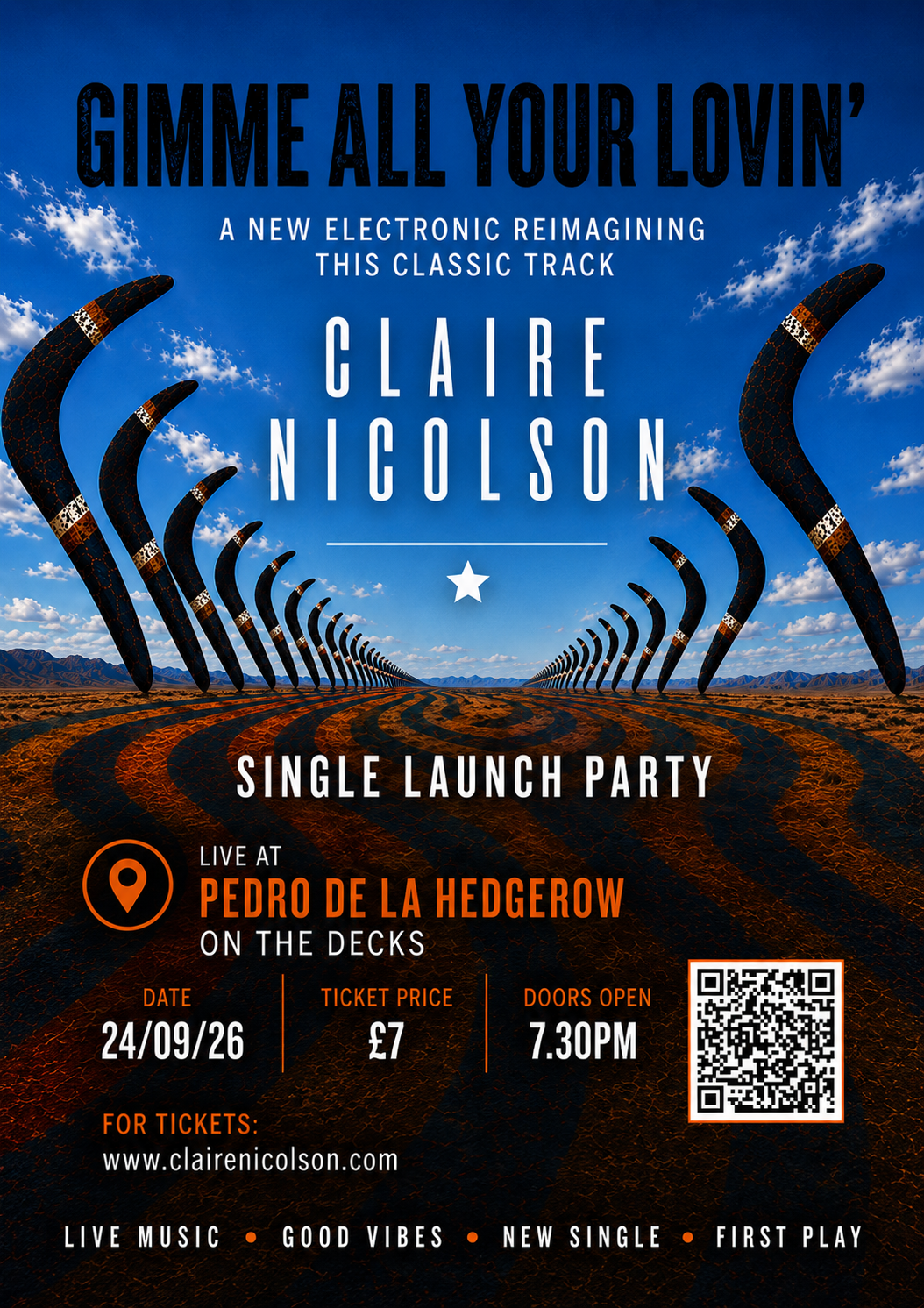 Give Me All Your Lovin’ single launch flyer